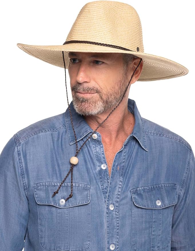 Coolibar UPF 50+ Men's Beach Comber Sun Hat - Sun Protective-VerdiqueGarden