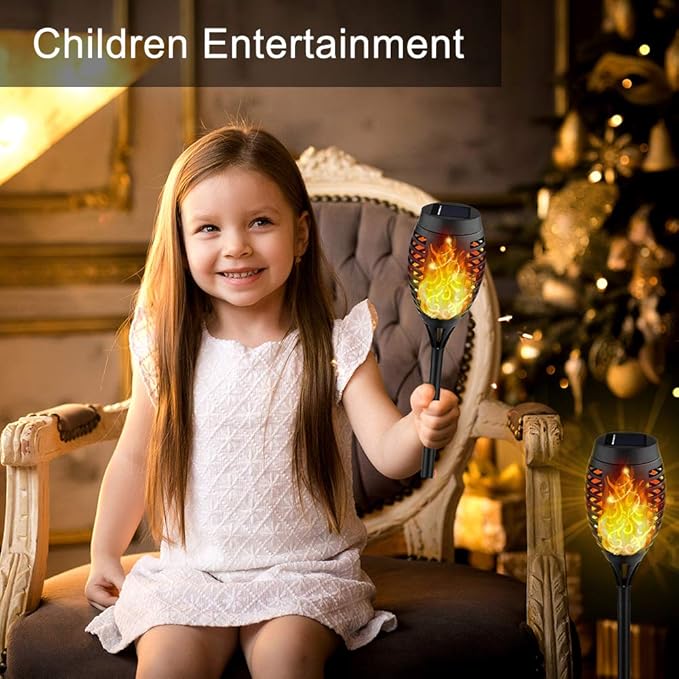 Kurifier 12Pack Flickering Flame Solar Torch Lights for Garden Decor, Waterproof Solar Lights Outdoor Decorative, Outdoor Decorations for Yard Porch Lawn Patio Outside Decor-Luces Solares para Jardin-VerdiqueGarden