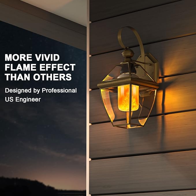 Hompavo 【Upgraded】 LED Flame Light Bulbs, 4 Modes Flickering Light Bulbs with Upside Down Effect, E26/E27 Base Flame Bulb for Halloween, Christmas, Indoor and Outdoor Decoration (White-2 Pack)-VerdiqueGarden