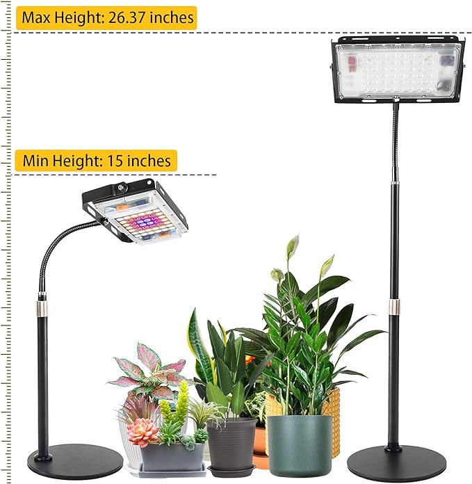 LBW Grow Light for Indoor Plants, Full Spectrum Desk LED Plant Light, Small Grow Lamp with On/Off Switch, Height Adjustable, Flexible Gooseneck, Ideal for Indoor Growth-VerdiqueGarden