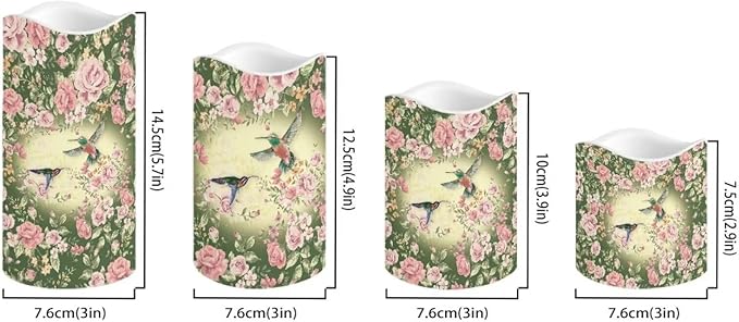 Ystardream Fortune Hummingbird Flameless Candles Battery Powered with Multicolor Timer Remote Control Everlasting Fake Candles for Party Garden Indoor Outdoor Coastal Decors-VerdiqueGarden