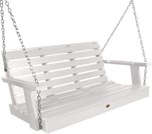 highwood Weatherly Porch Swing, 4 Feet, White-VerdiqueGarden