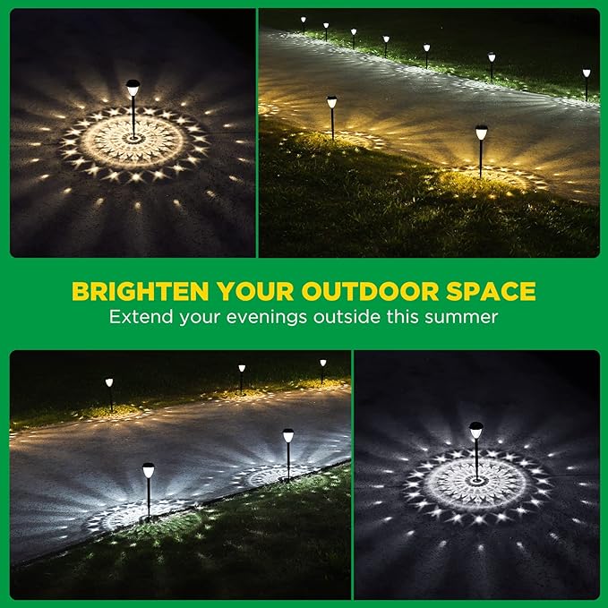 Super Bright Solar Lights, Waterproof 10 Pack, Dusk to Dawn Up to 12 Hrs Solar Powered Outdoor Pathway Garden Lights Auto On/Off, LED Landscape Lighting Decorative for Walkway Patio Yard-VerdiqueGarden