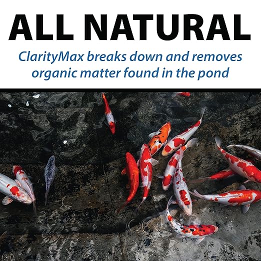 CrystalClear ClarityMax, All-in-One Pond Clarifier Treatment, All-Natural Beneficial Bacteria & Enzymes Provide Max Clarity, Koi Fish & Pet Safe, Algae Stain Remover, Crystal Clear Water Garden 2.5LB-VerdiqueGarden