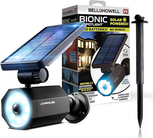 Bell+Howell Bionic Spotlight Motion Solar Spot Lights Outdoor Waterproof, Landscape Light, Outdoor Solar Yard Lighting Weather Resistant, Super Bright LED Lights, for Garden, Lawn As Seen On TV-VerdiqueGarden