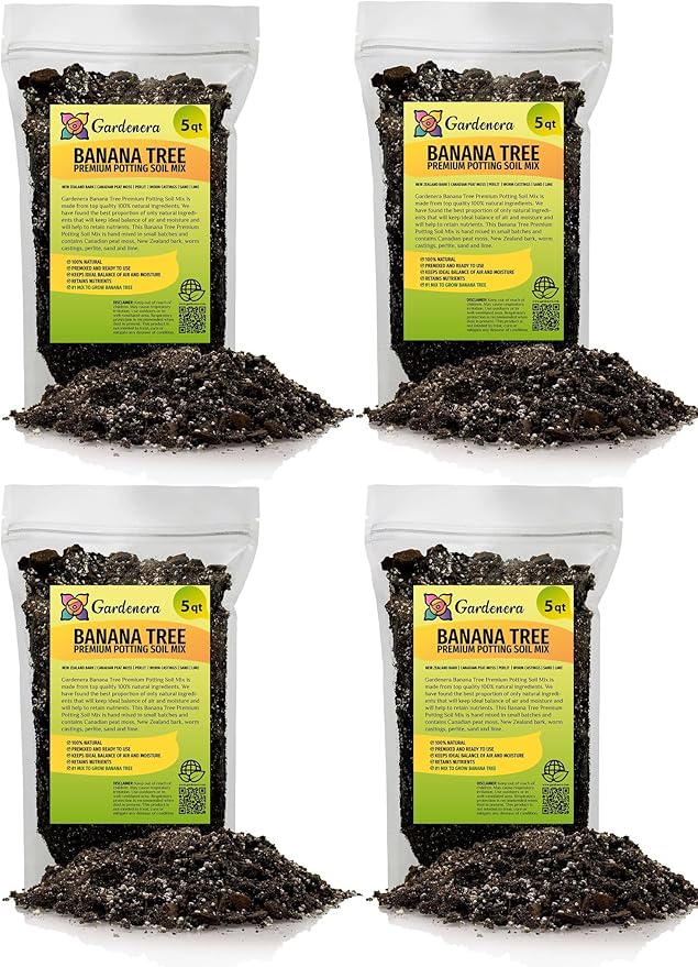 Banana Tree Potting Mix - High-Performance Formula for Vibrant Growth and Abundant Fruit Production - Unlock The True Potential of Your Banana Trees (20 Quart)-VerdiqueGarden