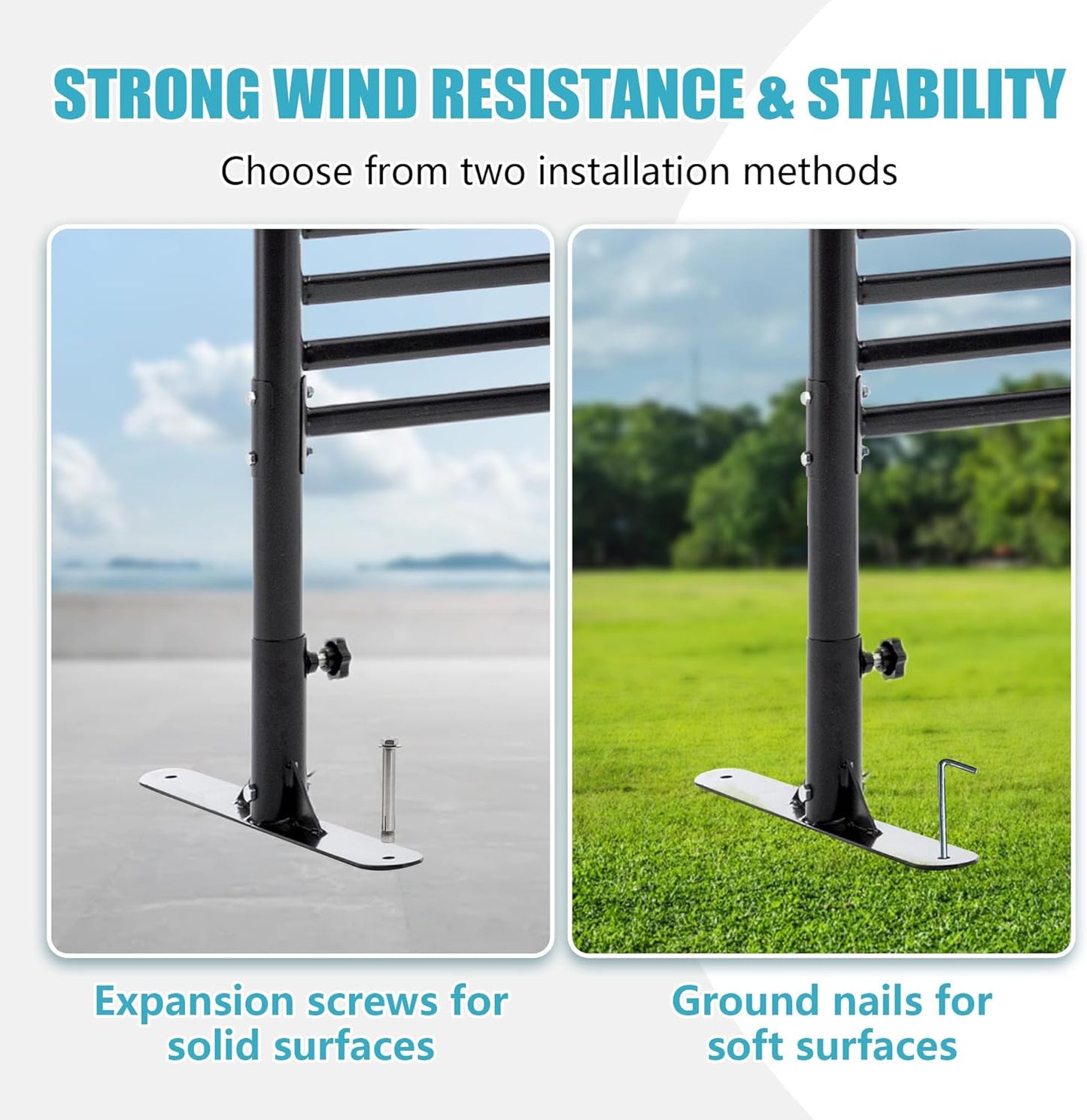 Metal Outdoor Privacy Screen with Stand, 3.9 ft W x 6 ft H Slatted Privacy Screens and Panels, Decorative Privacy Screen Fence Panels Freestanding for Outside Patio Garden Backyard, Black, 1 PC-VerdiqueGarden