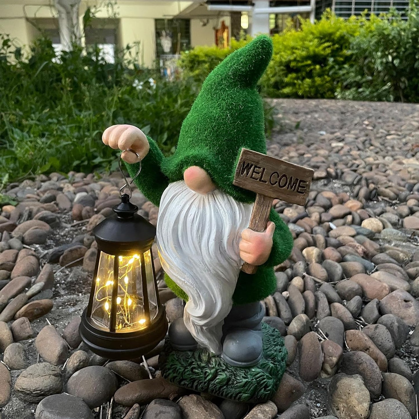 Solar Garden Statue Lights Gnome Figurine with Solar Light Outdoor Patio Lawn Yard Garden Decor for Women Mother's Day Housewarming Gifts-VerdiqueGarden