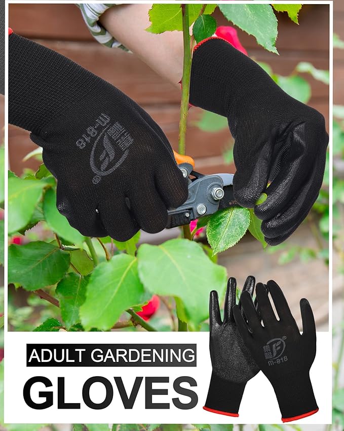 Nuogo 48 Pairs Gardening Gloves for Men Women Rubber Coated Safety Work Gloves Bulk for Gardening Construction Work-VerdiqueGarden