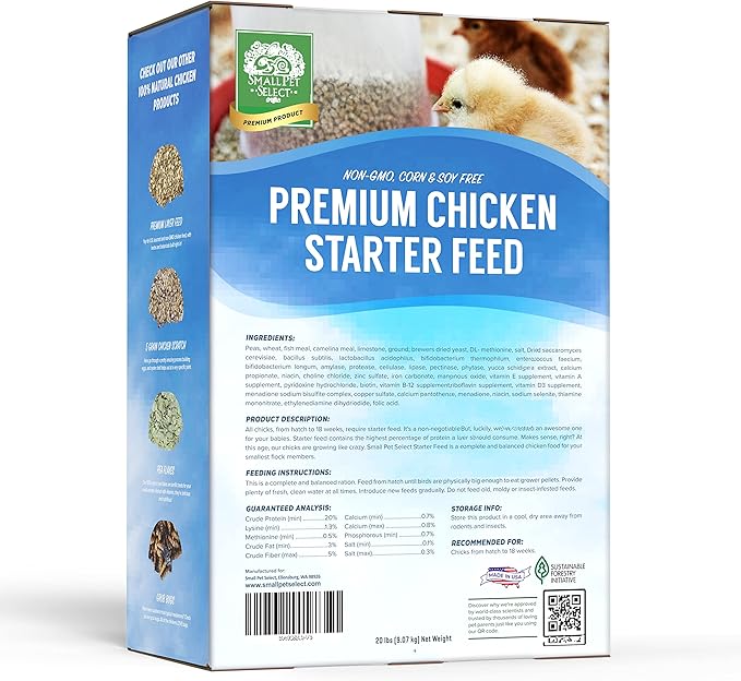 Small Pet Select - Chicken Starter Feed (Corn-Free/Soy-Free/Non-GMO), 20lb-VerdiqueGarden