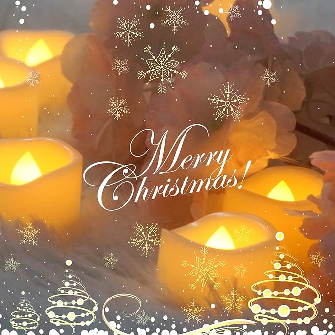 CANDLE CHOICE Battery Operated Flameless Tea Lights Small Bright Flickering LED Electric Fake Votive Tealight Candles Halloween Pumpkin Lights Wedding Christmas Decorations Table Centerpieces 6 PCS-VerdiqueGarden