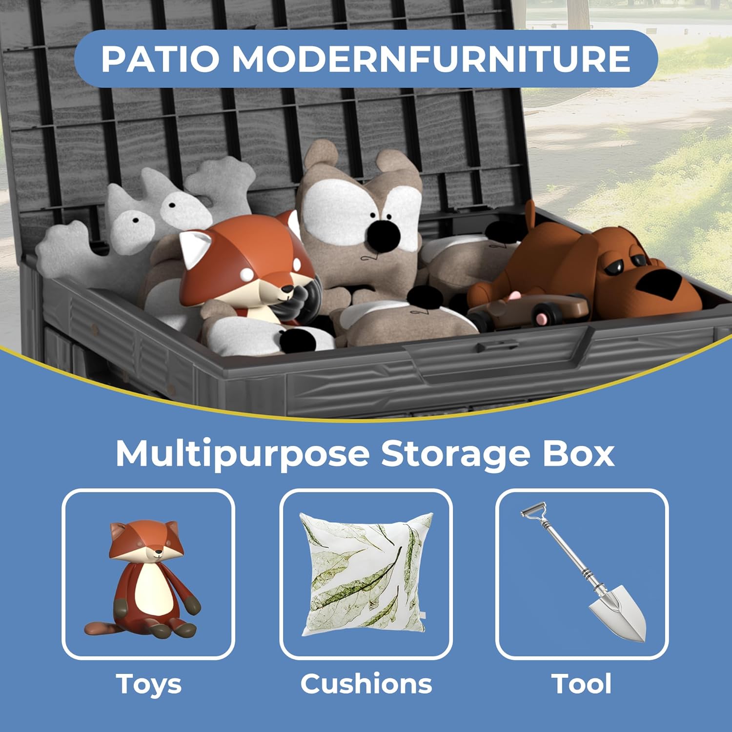 30 Gallon Black Resin Deck Box - Lockable, Waterproof Outdoor Storage for Patio Cushions, Garden Tools & Package Delivery - UV-Resistant Utility Container for Porches, Balconies-VerdiqueGarden