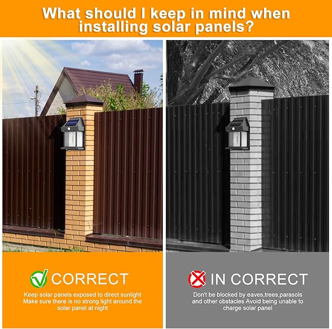 Joomer Solar Wall Lights Outdoor 2PACK ,Solar Wall Lantern with 3 Modes & Motion Sensor,Dusk to Dawn Porch Lights Fixture,Waterproof Exterior Lighting with Clear Panel for Entryway Front Door-VerdiqueGarden