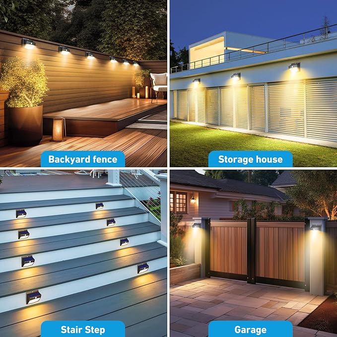 Solar Motion Sensor Lights Outdoor [ 12 Packs/138 LED ] Solar Fence Lights with 3 Lighting Modes, Solar Powered Security Lights Waterproof for Outside Yard Garden Backyard Deck Step Garage,Warm White-VerdiqueGarden