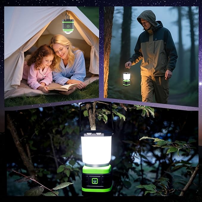 Lichamp LED Camping Lantern, Battery Powered LED Lights Camping Essentials, Portable Lanterns Flishlights for Emergency, Hurricanes, Outdoor Hiking, Power Outages, Survival Gear and Home Use, 4 Pack-VerdiqueGarden