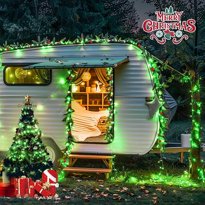 JMEXSUSS Green Lights for St Patrick's Day Decoration, 200 LED Green Christmas Lights Clear Wire, Connectable Green String Lights Indoor Outdoor for Spring Tree Garden St. Patricks Day Decor-VerdiqueGarden