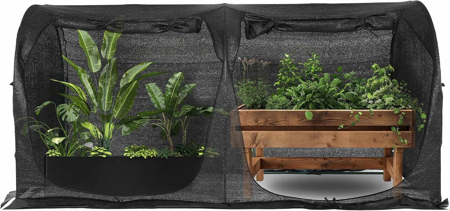 Large Tunnel 8.2'x4' Sunshade Cloth Gardening Net,Easy Set up 4FT Tall Crops Shade Cover, UV Resistant Plant 80% Sunblock Net for Vegetables,Fruits and Mini Flower Pot with Stakes and Carry-VerdiqueGarden