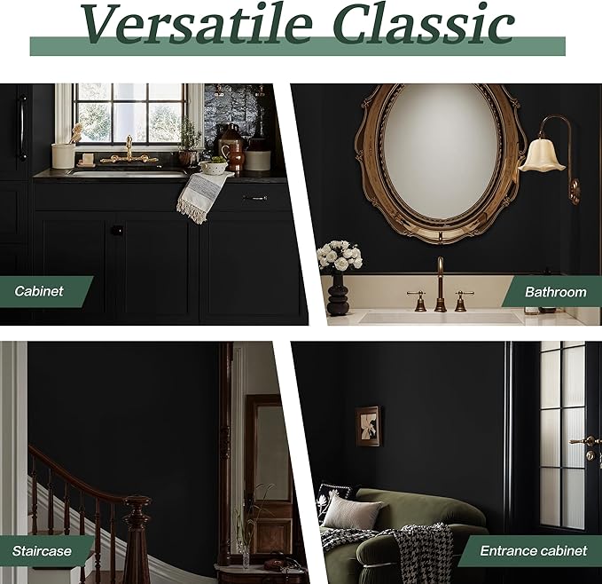 Dimoon 590''x17.7'' Black Peel and Stick Wallpaper Contact Paper Self Adhesive Wall Paper-VerdiqueGarden