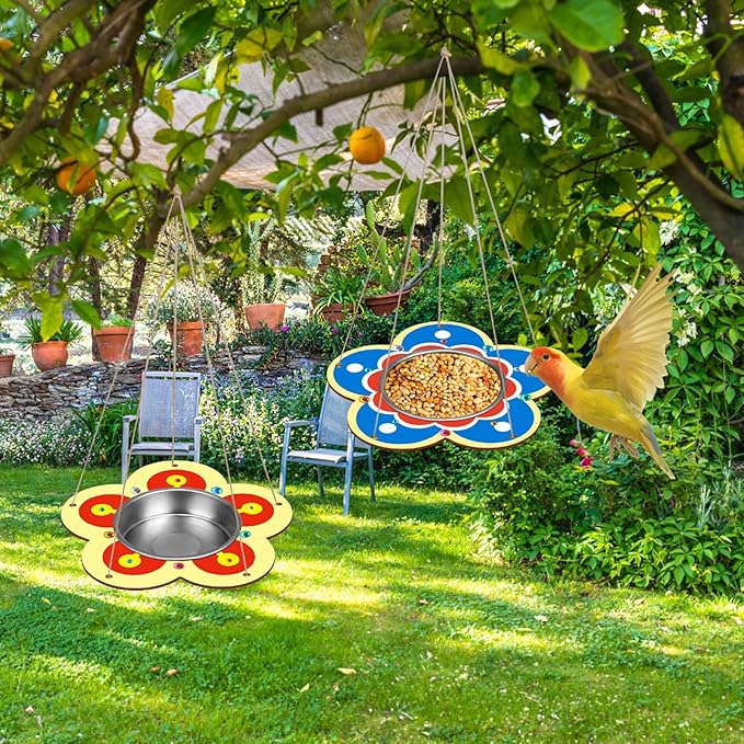 Fennoral 4 Pack Bird Feeder Kits for Kids Make Your Own Bird Feeders Wooden Art and Craft for Girls Boys Ornaments DIY to Paint Craft for Spring Garden Outdoor Decoration Summer Activities Project-VerdiqueGarden