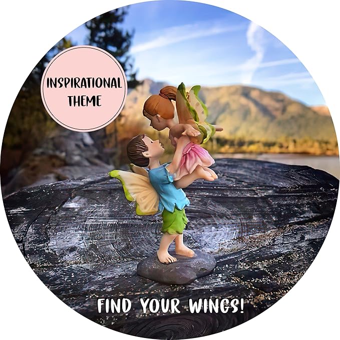 WILD PIXY Miniature Fairy Figurine - Fairy Garden Fairies with an Inspiration Theme, Includes A Fairy Poem and Gift Box, Gorgeous Miniature Garden Decoration for Indoor or Outdoor Fairy Gardens-VerdiqueGarden