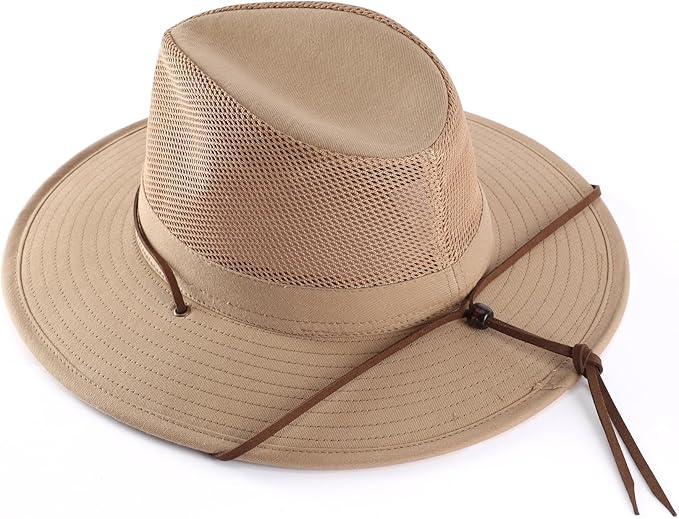 Home Prefer Cotton Summer Fedora Hat Wide Brim Sun Hats for Men Women UPF 50+ Sun Protection Cap for Fishing Hiking-VerdiqueGarden