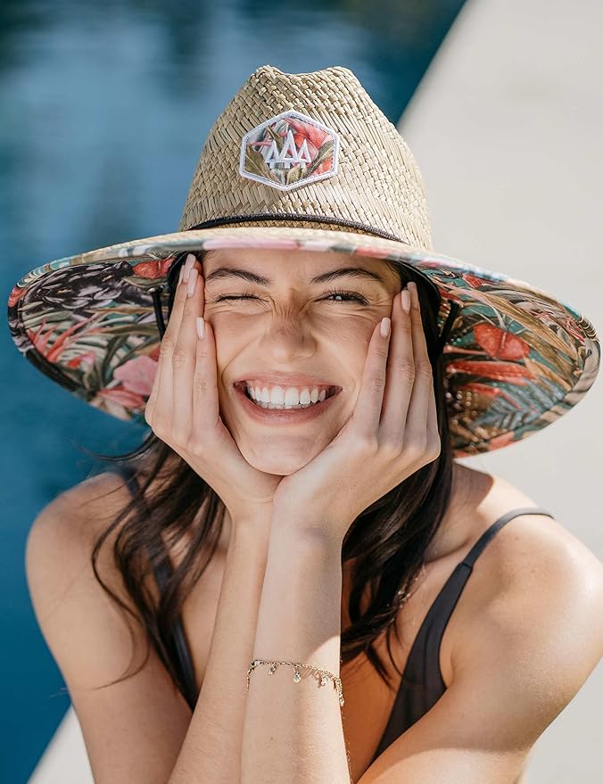 Straw Hat for Men & Women | Lifeguard Hat, Beach Hat & Sun Hat | UPF 50+ Wide Brim for Sun Protection | One Size | Hemlock-VerdiqueGarden