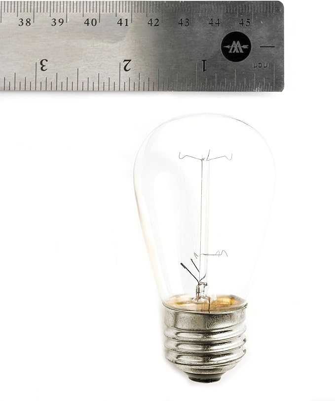 Hometown Evolution, Inc. E26 Commercial String Lights with 16 Gauge Wire (50 Foot 25 Socket, S14 Lantern Edison 11 Watt Bulbs)-VerdiqueGarden