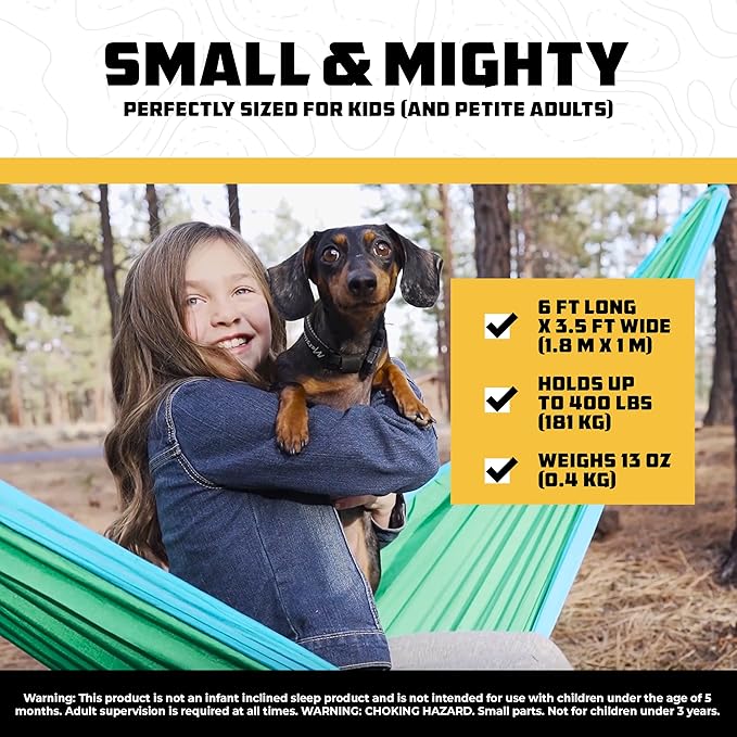 Wise Owl Outfitters Camping Hammock – 500lbs Portable Hammock with Tree Straps - Travel, Backpacking, Hiking, Outdoors Camping Gear - Single or Double-VerdiqueGarden