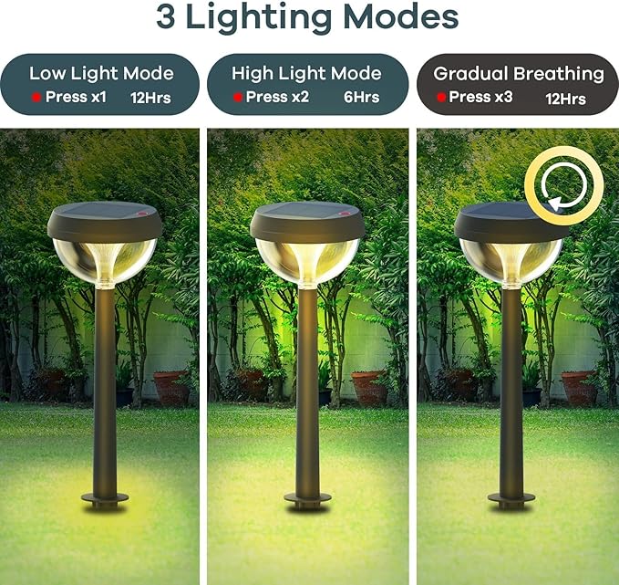 Linkind Solar Pathway Lights 8 Pack, Solar Lights Outdoor Warm White Waterproof, Adjustable Solar Powered for Walkway Yard Garden Driveway Backyard-VerdiqueGarden