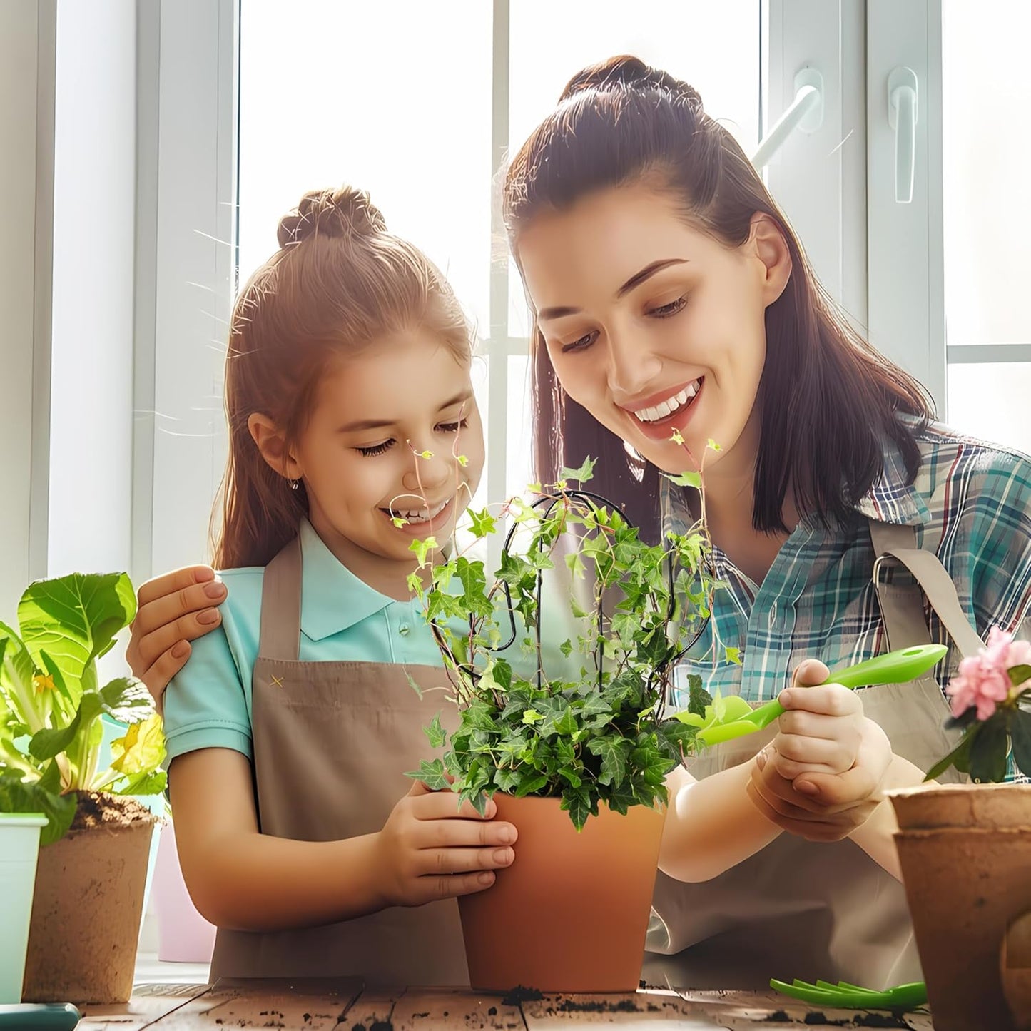 2 Pack Plant Trellis Indoor, 11.4" W x 13" H Small Trellis for Potted Plants, Decorative Trellis for Climbing Plants Indoor, Ideal for Vines on Tabletops, Balconies, Gardens and Lawns, Cactus-Shaped-VerdiqueGarden