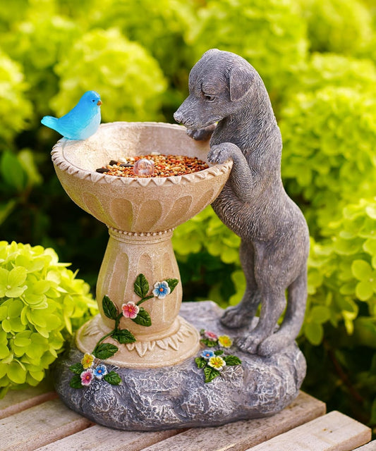 Dachshund Dog Statues for Bird Bath: Outdoor Sculptures for Garden Lawn Patio Yard Balcony Porch - Unique Gifts for Mother Grandma Women-VerdiqueGarden