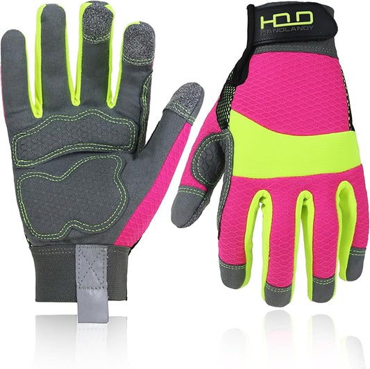 HANDLANDY Women Safety Work Gloves Utility Touch Screen Working Grip Glove for Yardwork Gardening Breathable Mechanic Gloves-VerdiqueGarden