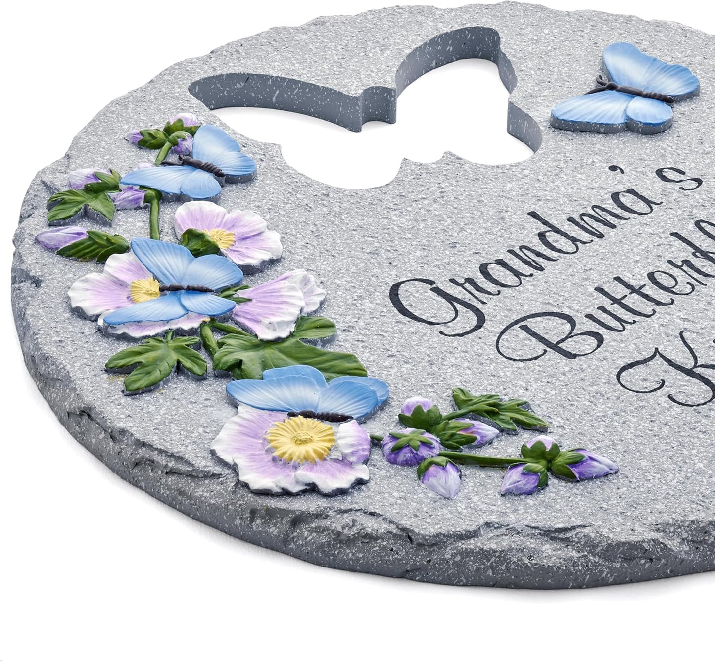 Let's Make Memories Personalized Garden Décor - Custom Garden Stone - Indoor/Outdoor - for Mom or Grandma - for Her - Engraved - Durable Resin - Butterfly Stone-VerdiqueGarden