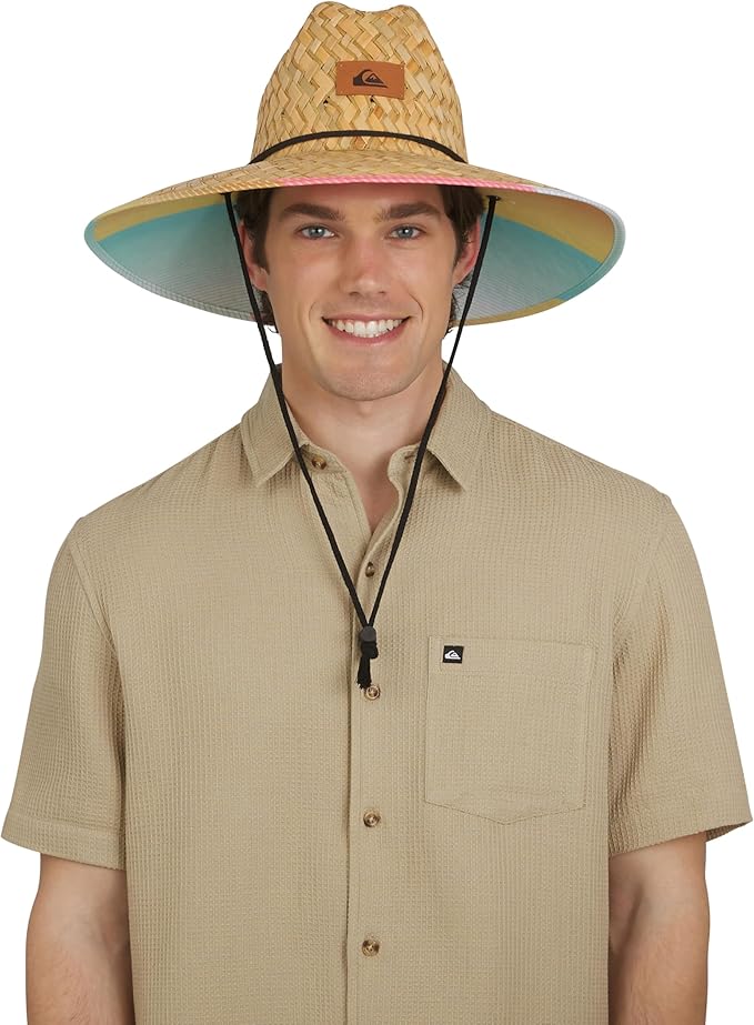 Quiksilver Men's Wide Brim Outdoor Lifeguard Straw Sun Hat-VerdiqueGarden