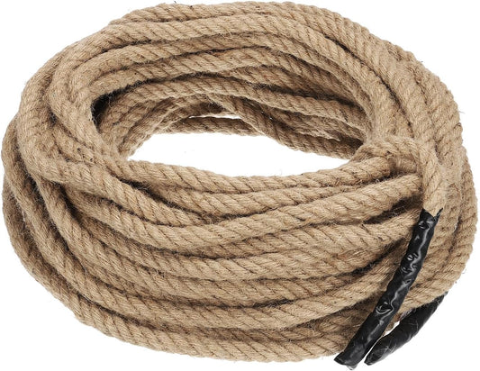 PATIKIL 1/4" x 100 Ft Twisted Manila Rope Jute Rope Natural Thick Jute Rope Twine Burlap Rope for Docks Railings Bundling Craft Tug of War Decorating-VerdiqueGarden