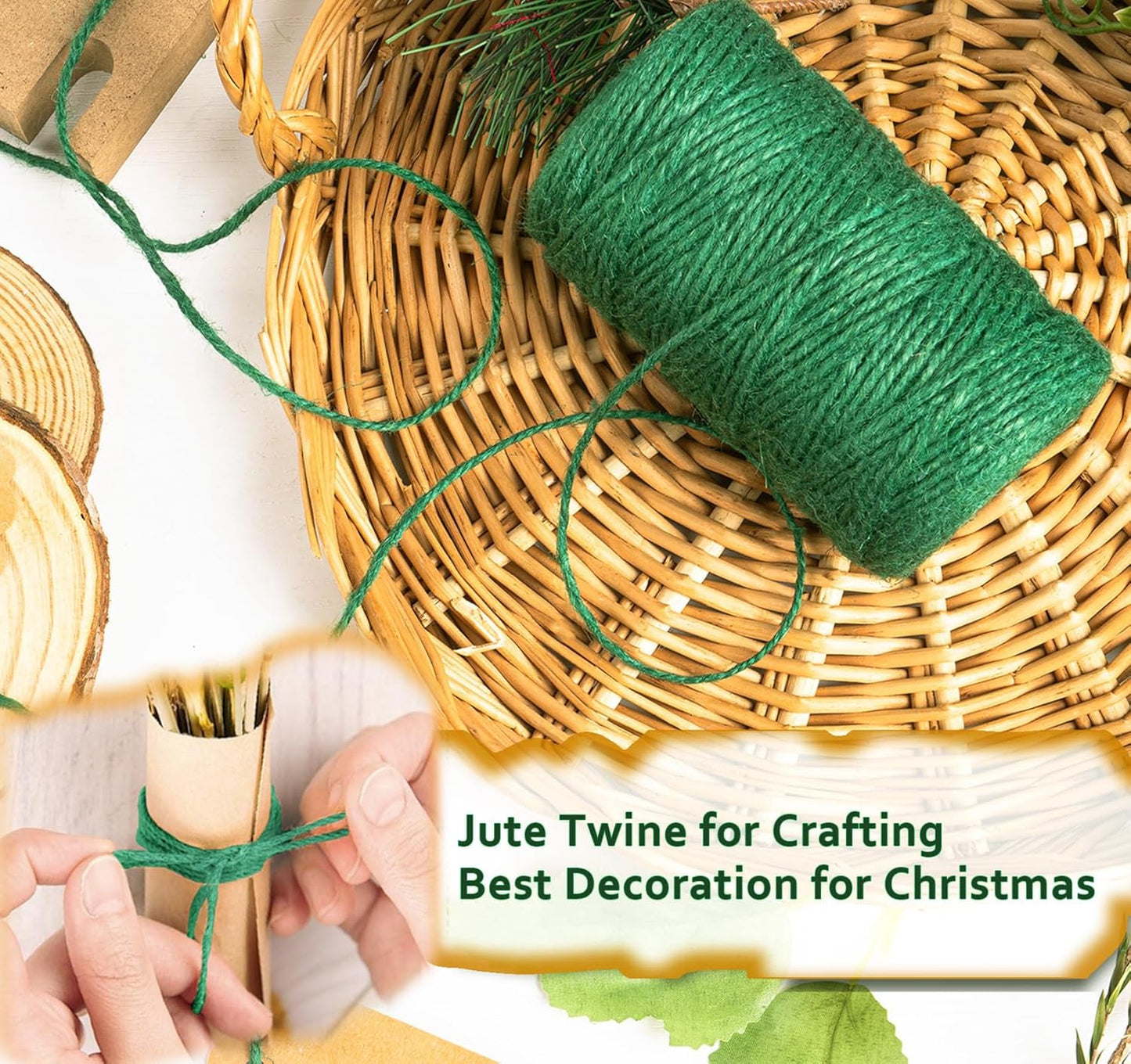 Garden Twine, 394 Feet 2mm Jute Twine,Baling Plant String,Gardening Jute for Climbing Plants,Tomatoes, Crafting Floristry 120-meter Green Hemp Rope, 2mm-VerdiqueGarden