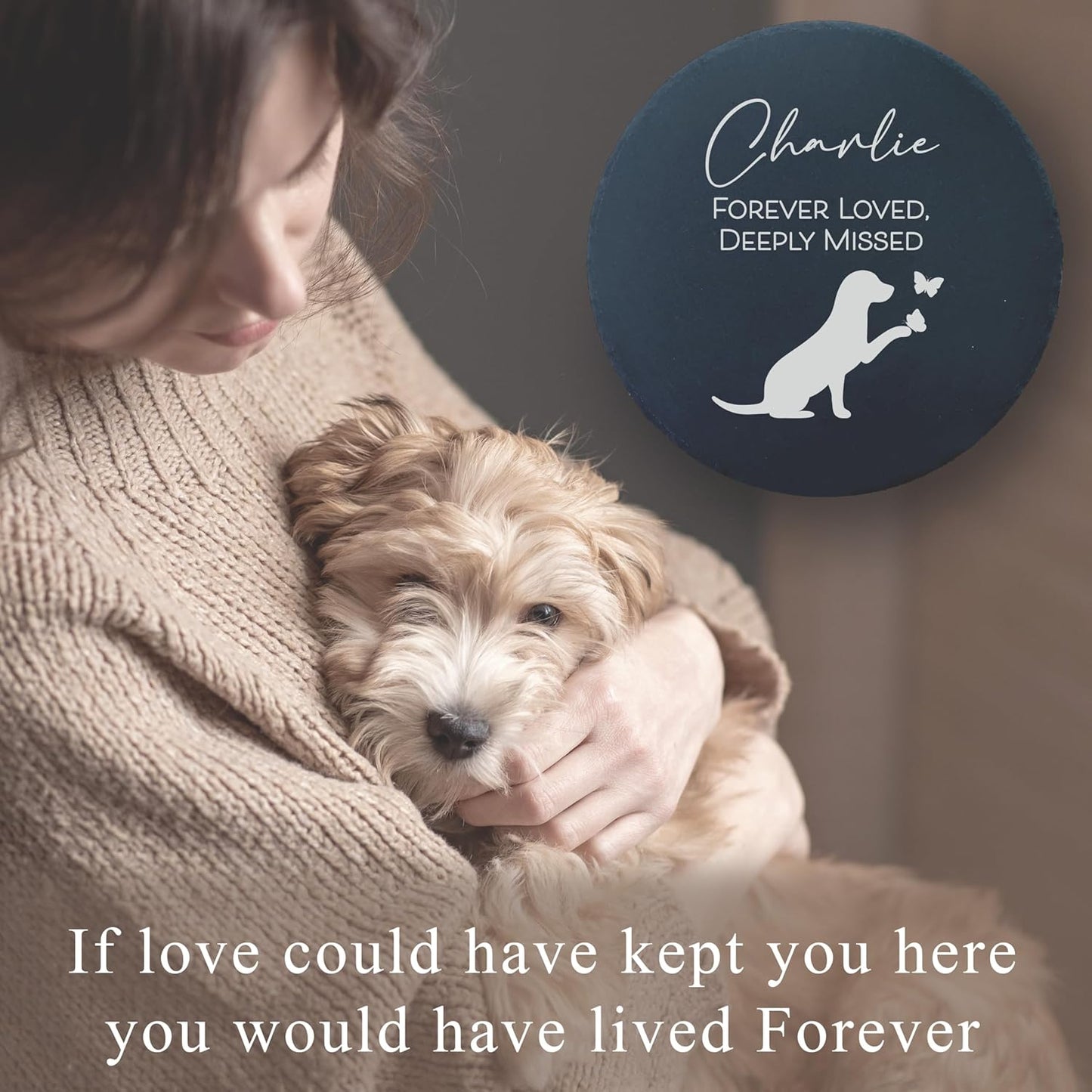 Personalized Pet Memorial Stone for Dogs and Cats | Custom Laser-Etched Weatherproof Garden Grave Marker | Natural Stone Bereavement Headstone Sympathy Gift | 4, 6, 10, or 12 Inch Heart or Circle Shape (A9)-VerdiqueGarden