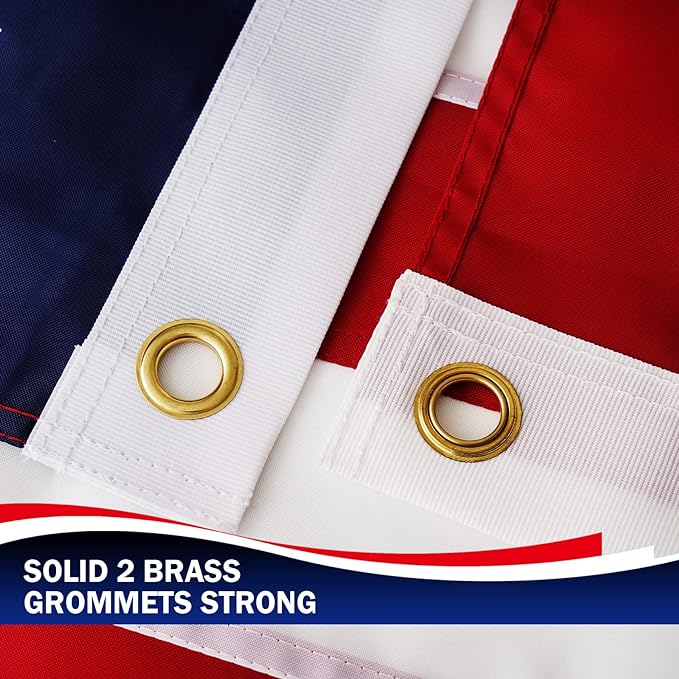 Homissor American Flag 2X4 US Flags 2’ x 4’ Heavy Duty Outdoor Durable Nylon USA Flag with Embroidered Stars, Sewn Stripes and Brass Grommets-VerdiqueGarden