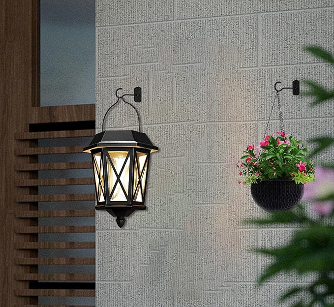 6in Hanging Plant Hooks,2Pack Ceiling Hooks for Plants,Lights,Planters,Lanterns,Hanging Bird Feeders,Wind Chimes,Indoor&Outdoor Decoration Wall Hooks Black-VerdiqueGarden