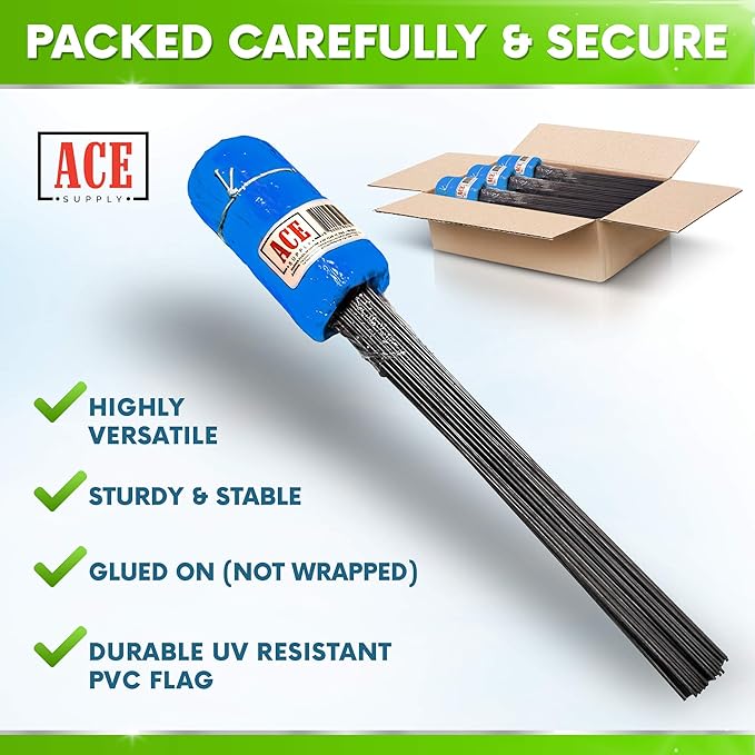 Blue Marking Flags 100 Pack - 4x5x15 Inch Blue Yard Flags - Markers For Lawn, Irrigation, Landscaping, Survey & Sprinkler Head Marking-VerdiqueGarden