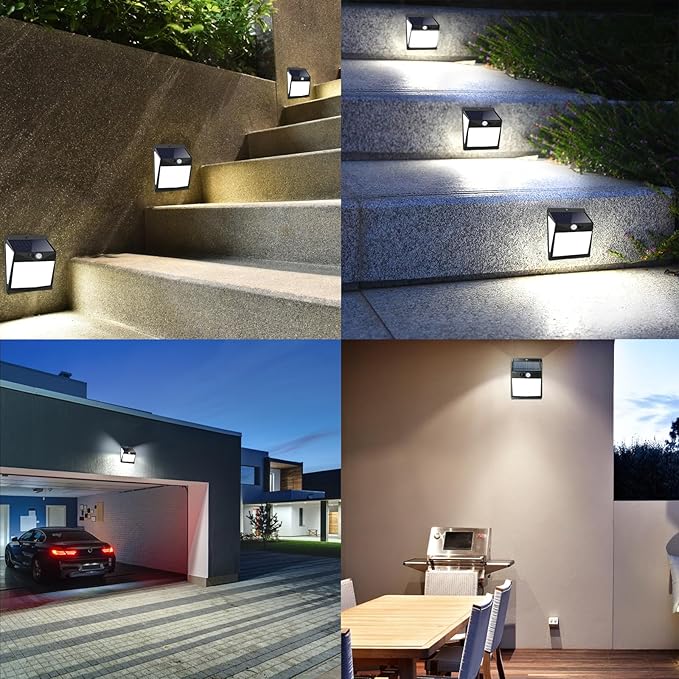 Solar Lights Outdoor 238 LED, 270° Wide Angle Motion Sensor Lights with 3 Modes, IP65 Waterproof Solar Powered Wall Lights for Yard Garden, Patio, Driveway(4 Pack)-VerdiqueGarden