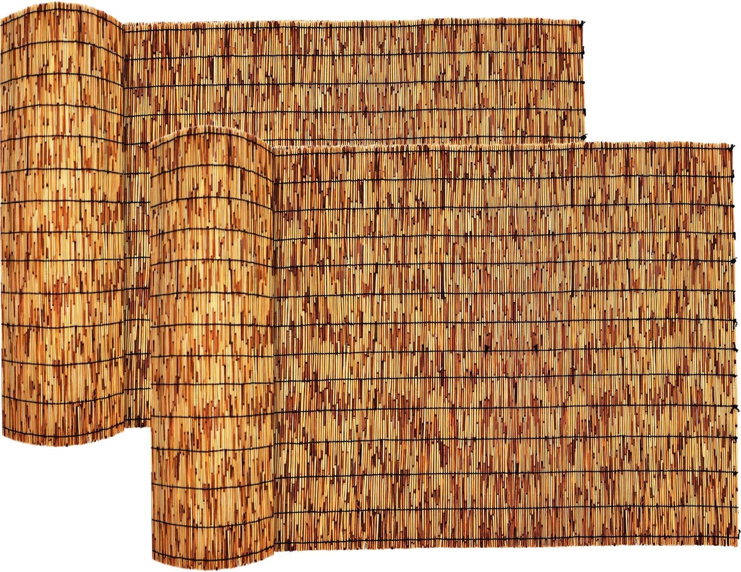 Reed Fencing Rolls,Patio Privacy Screen,Decorative Bamboo Fence Rolls for Patio Balcony Garden Backyard Outdoor,6x16FT(2Pcs)-VerdiqueGarden