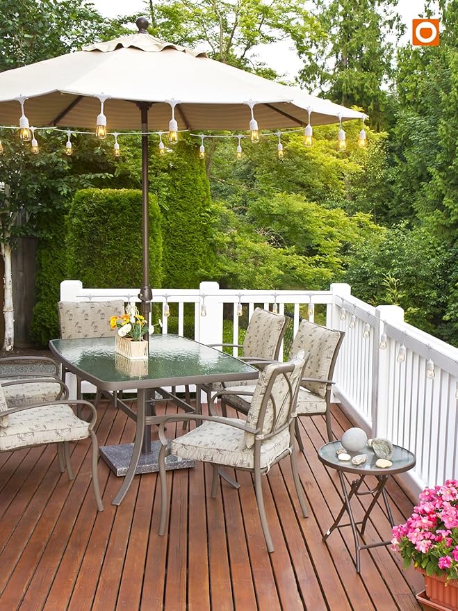 addlon 96FT(48FT*2) Outdoor String Lights White Commercial Grade Weatherproof Strand, 36 Edison Vintage Bulbs, 30 Hanging Sockets 6 Spare Bulbs, ETL Listed Decorative Lights for Patio Garden-VerdiqueGarden