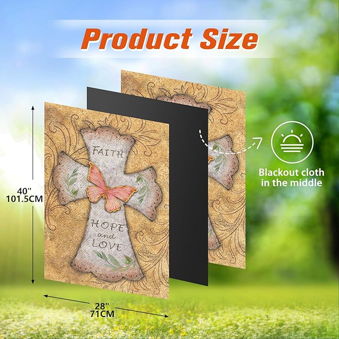 11 Pcs Christian Garden Flag Cross Yard Flags for All Season Christian Welcome Large 28 x 40 Inch Flags Double Sided Print Vertical House Flags Decorations for Home Outdoor Lawn-VerdiqueGarden