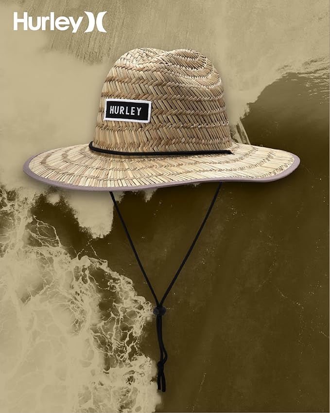 Hurley Men's Straw Hat - Bayside Lifeguard Straw Sun Hat-VerdiqueGarden