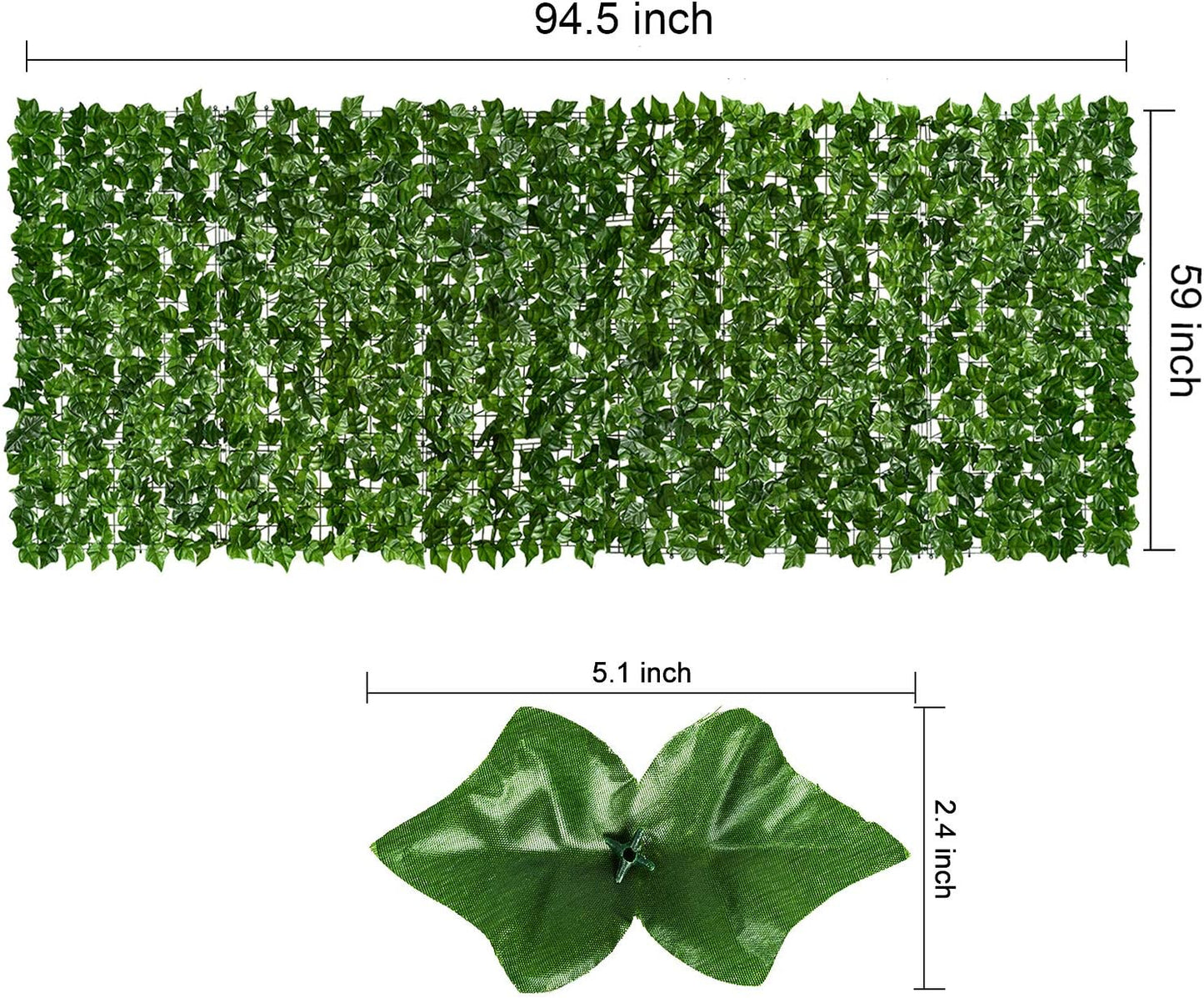 DearHouse Artificial Ivy Privacy Fence Wall Screen, 98.4x59in Artificial Hedges Fence and Faux Ivy Vine Leaf Decoration for Outdoor Garden Decor-VerdiqueGarden