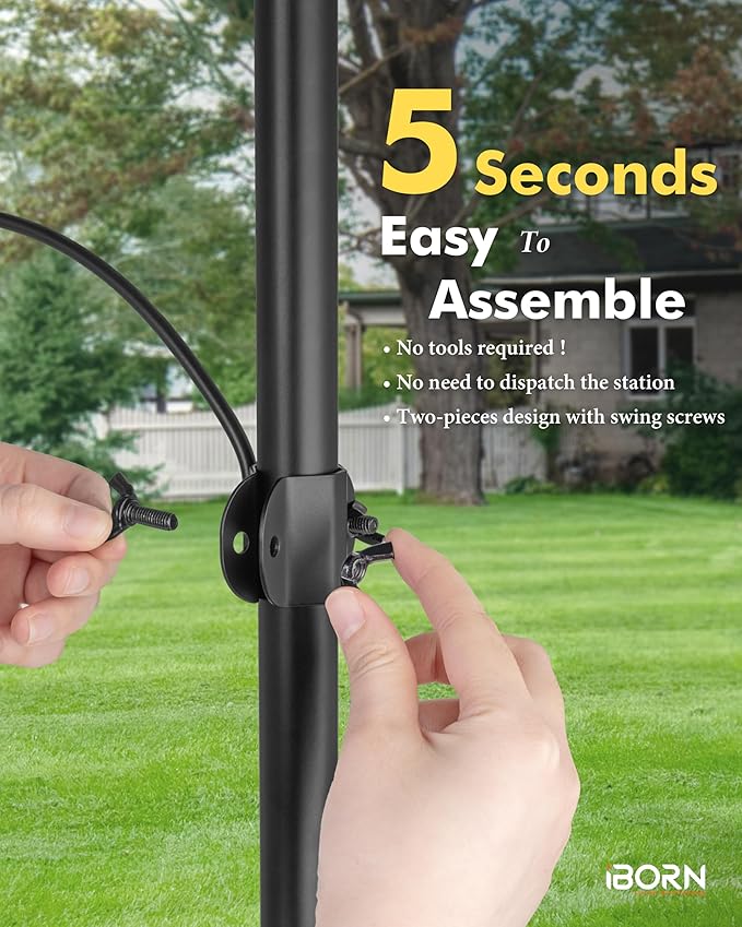 iBorn Bird Feeders Hangers for 1” Pole Stand Station Outdoor Hanging Hooks for Humming Bird Feeders for Outside Plant Hanger Hook Bracket Kit 12.2 Inch Long Metal Hooks for 1 Inch Pole, Pack of 4-VerdiqueGarden