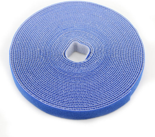 Reusable Fastening Tape Cable Ties 3/4 Inch Double Side Hook Roll (10 Yard, Blue)-VerdiqueGarden