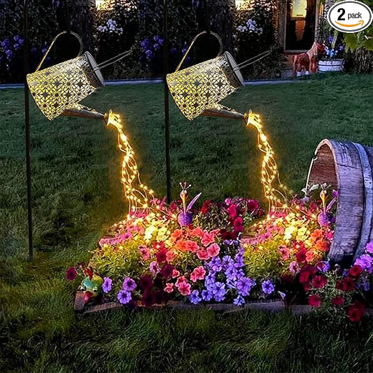 VOOKRY Solar Watering Can Lights, 2 Pack Large Hanging Solar Lights Outdoor Waterproof Garden Decor Outside for Patio Yard Porch Lawn Landscape Gardening Gifts for Mom Women Grandma Birthday-VerdiqueGarden