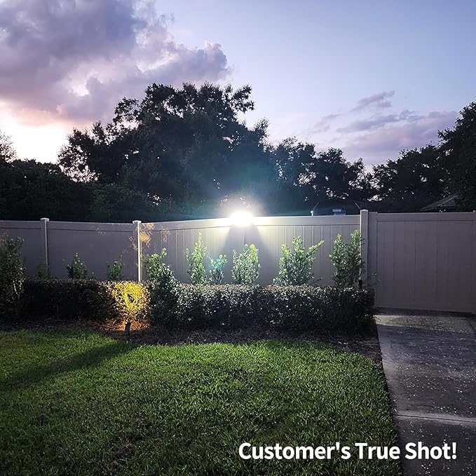 intelamp Solar Outdoor Lights,6000mAh Motion Sensor with Dual Sensors,Waterproof Solar Flood Lights 270°Wide Angle for Outside with 3 Modes-VerdiqueGarden